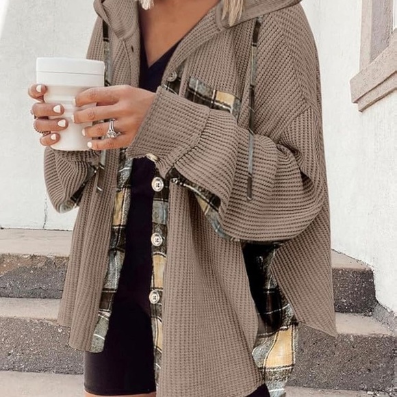 Jackets & Blazers - Women's Tan Hooded Jacket